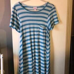 Lularoe Blue Stripe Carly